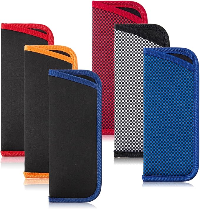TRIUMPH VISION 3 Pack Reading Glasses Pouch Soft Case Eyeglass Sleeve Slim | Alternative to Bulky Case in bag, Lightweight Lined Padded Protect Optical lens Slip in, Cute Pattern Portable for Daily Use by TRIUMPHVISION
