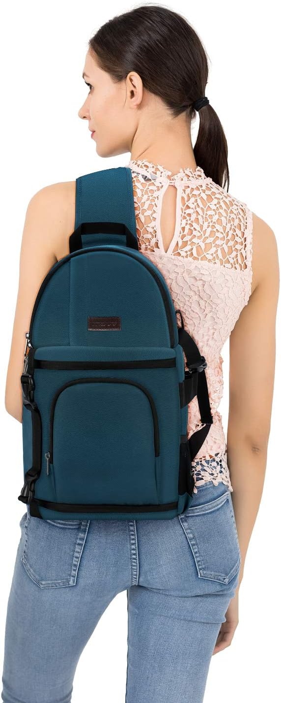 MOSISO Camera Sling Bag, DSLR/SLR/Mirrorless Camera Case Camera Backpack | Shockproof Photography Bag with Tripod Holder&Removable Modular Inserts Compatible with Canon/Nikon/Sony/Fuji, Deep Teal - Image 7