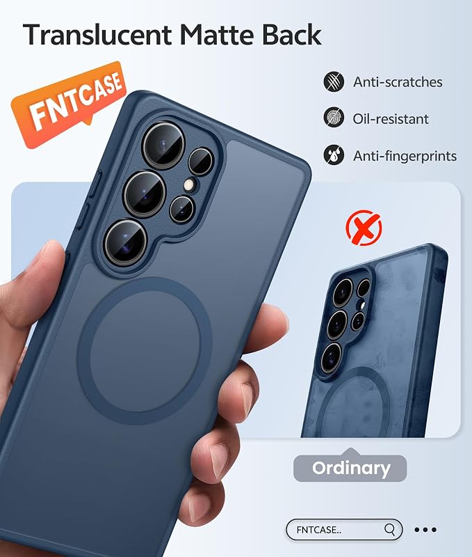 FNTCASE for Samsung Galaxy S24 Ultra Case, Compatible with Magsafe Blue | Screen Protector, Full Camera Protection, Translucent Matte, 14FT Military Grade Drop Proof, Protective Phone Cover - Image 6