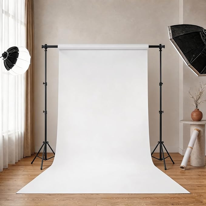 White Seamless Paper Backdrop, White Photo Backdrop 53" x32.8' | Heavyweight matte paper backdrop with non-reflective surface for portraits, photoshoots, videos and studio photography. - Image 2