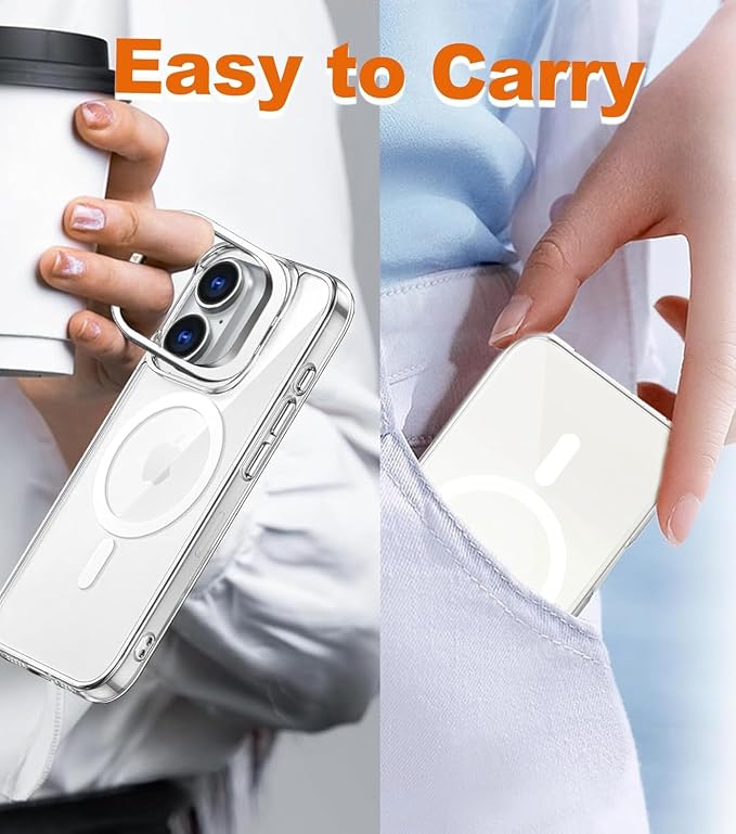 for iPhone 17 Pro Max Case Clear,Magnetic iPhone 17 Max Case with Screen Protector [Compatible with MagSafe], Shockproof TPU Cover for iPhone 17 ProMax Phone Case Built-in Stash Stand - Image 6