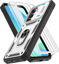 Gritup for Galaxy A16 5G Phone Case: Samsung A16 Case with 2*Screen Protector, Magnetic Stand & Slide Camera Cover, Shock Proof Military-Grade para Galaxy A 16 Phone Cover, White+Black by Gritup
