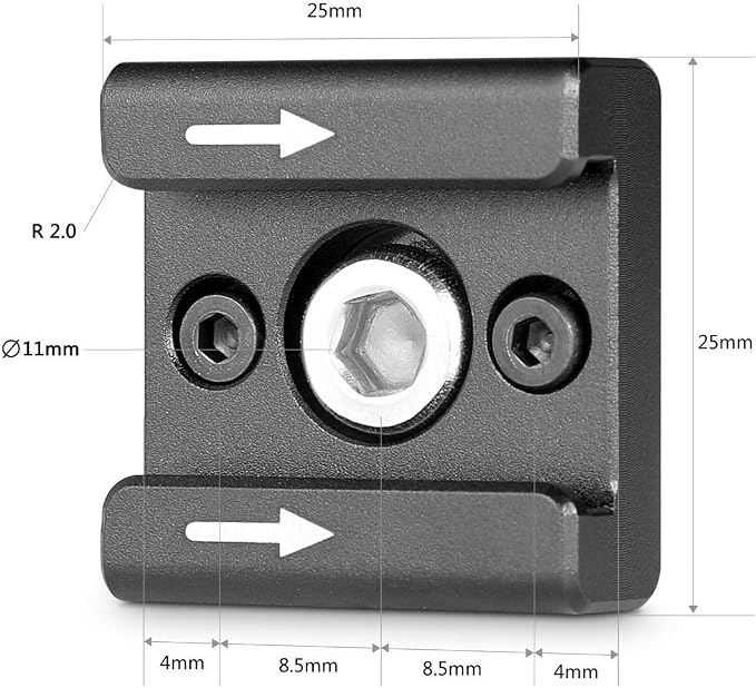 SMALLRIG Cold Shoe Mount Adapter with 1/4" Thread - 1241 | 1/4" Thread Hole to Cold Shoe Adapter, Mounts on Camera & Camcorder Rigs for Mic/LED/Monitor Accessories - Image 3