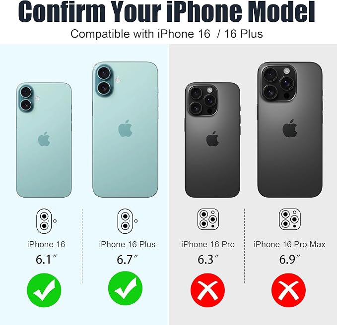 AGVEE 3+3 6 Pack for iPhone 16/16 Plus Camera Lens Protector Cover | Individual Bling Diamond & Bling Glitter Sparkle Cute Gem Metal Ring, 9H Tempered HD Glass - Image 2