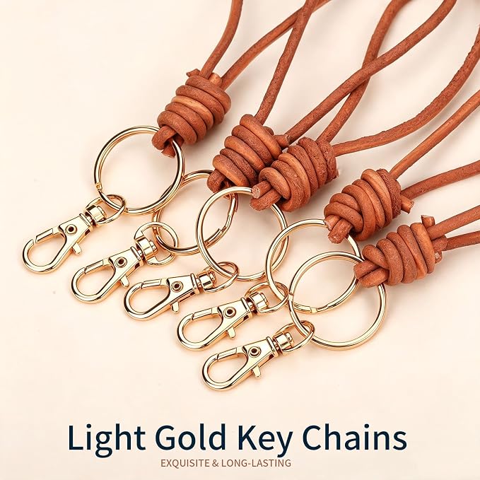 LEOBRO 60pcs Lobster Claw Clasp & Key Ring, for Keychain Jewelry, LightGold | Light Gold Keychain Making Kit, Keychain Clips, Key Chain Rings, Keychains for Crafts, Key Chains Jewelry Making - Image 3