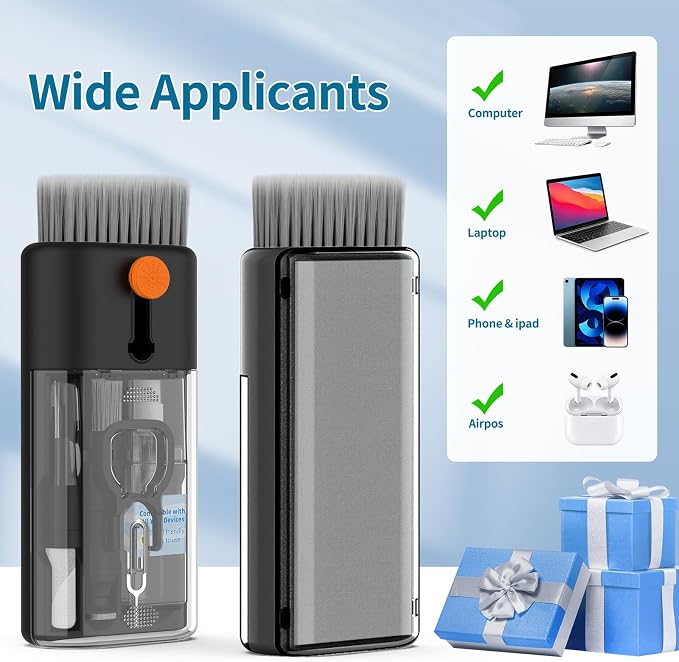 Keyboard Cleaner for Laptop, MacBook, Tablet, Multi-Function Cleaning Kit | Includes screen cleaning spray, microfiber wipe, and brush for cleaning phone, earbuds, Computer, and other tech electronics - Image 8