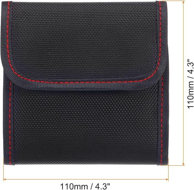 PATIKIL Lens Filter Case, 3-Pocket Camera Filter Case Portable Lens Filter Pouch Photography with Belt Loop Fit Camera Bag Strap Pocket Drone for 25mm-82mm, Black Red - Image 2