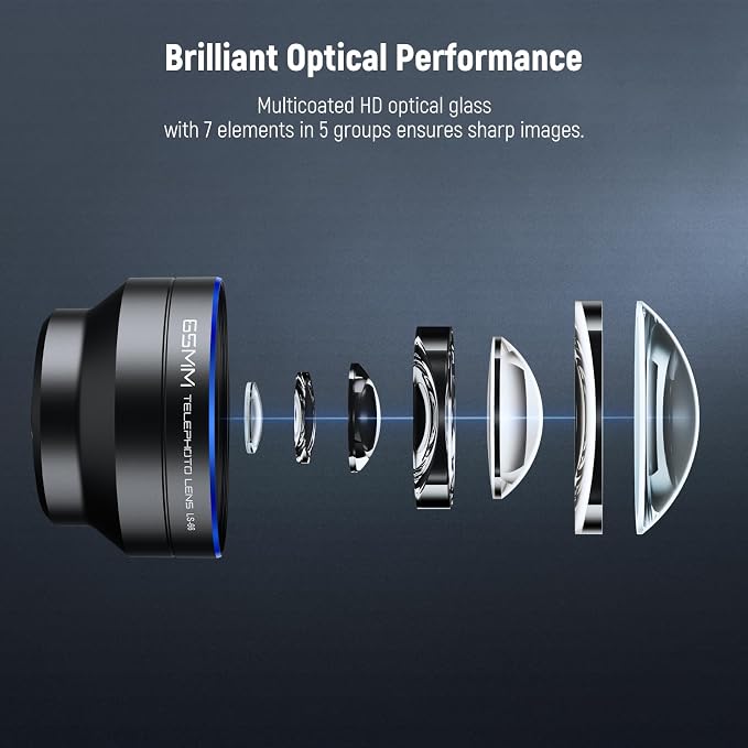 NEEWER HD 65mm Telephoto Phone Camera Lens with Lens Hood, LS-66 | For 17mm Thread Lens Backplate Cell Phone Cage Case, 1.7X Zoom Lens Attachment, Compatible with iPhone 17 16 15 Android - Image 5