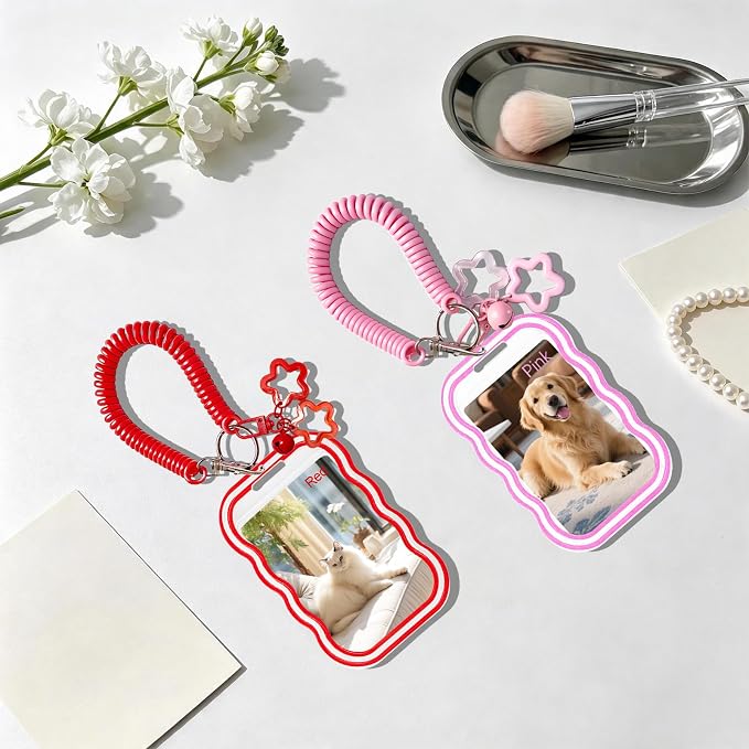 2 Pack Cute Photocard Holder Keychain,Kpop Photo Card Holder | Creative Photo Protector Keychain Accessories for Bus Card, Daily Display & Travel Decorations Gifts - Image 5