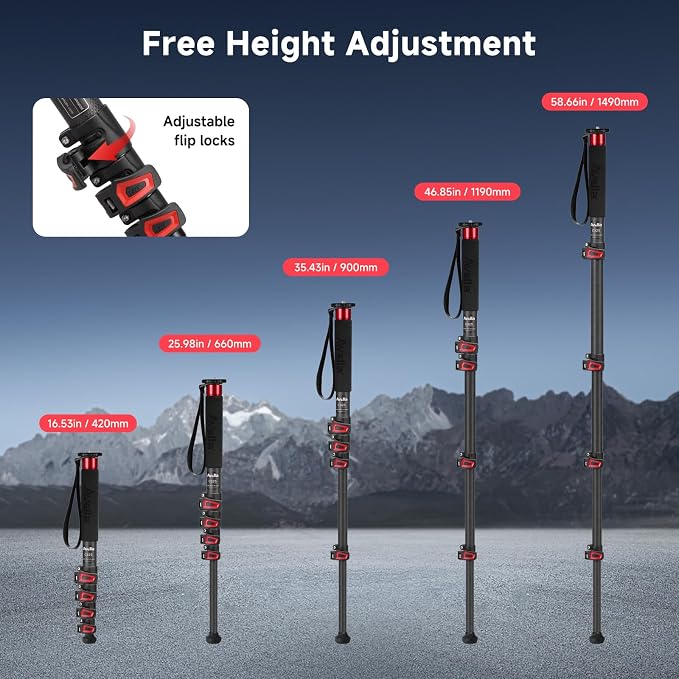 Avella C325 Carbon Fiber Camera Monopod, 58 Inch - Image 7