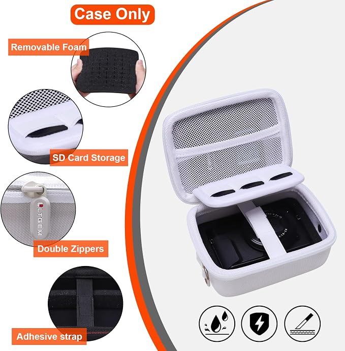 Camera Case Bag Compatible with Canon PowerShot G7 X Mark III, Mark II, SX740 HS, Sony ZV-1, KODAK PIXPRO WPZ2 Digital 4K Vlogging Camera, Point and Shoot 4K Video Camera Bag, White (Case Only) - Image 5