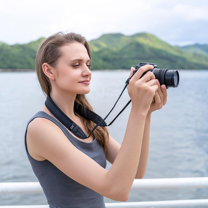 Soft Camera Shoulder Strap for Canon EOS R50 R50V R100 R10 R6 Mark III II R5 Mark II R50V Panasonic LUMIX L10 Sony ZV-E10 II ZV-E1 Fujifilm Nikon Mirrorless Camera, 23.6-43.3" Adjustable Neck Strap - Image 2