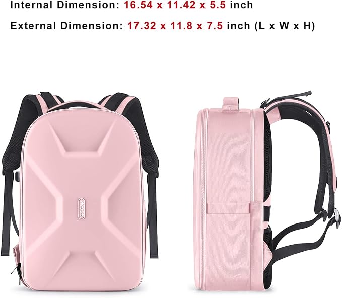 MOSISO Camera Backpack, DSLR/SLR/Mirrorless Photography Camera Bag | 15-16 inch Waterproof Hardshell Case with Tripod Holder&Laptop Compartment Compatible with Canon/Nikon/Sony, Pink - Image 8