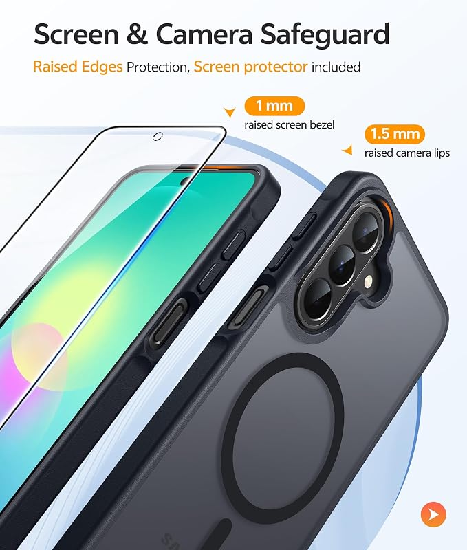 FNTCASE for Galaxy A27 5G Phone Case, Fit for Magsafe, Screen Protector | Translucent Matte, 14FT Military Grade Drop Protection, Slim Shockproof Protective, for Samsung A 27 4G Cover, Black - Image 4