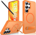LeYi for Galaxy-S26-Ultra Case with Stand: for Magsafe Funda para Samsung s 26 s26ultra Phone Cover Rugged Slim Fit Heavy Duty Magnetic Women Men Kickstand Military Grade Samsungs26 Ultra, Orange by LeYi