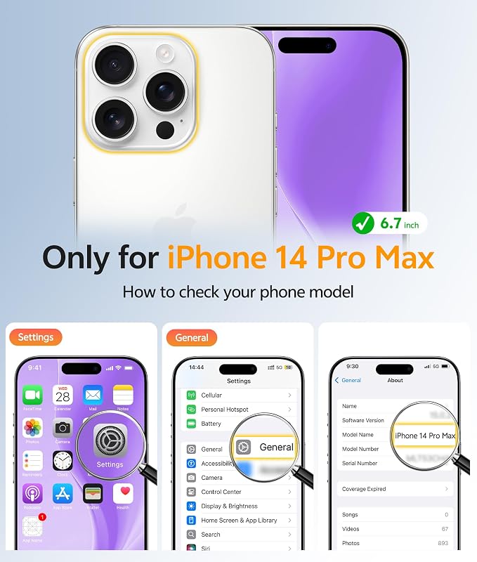 FNTCASE for iPhone 14 Pro Max Case, Fit for Magsafe, Glass Screen Protector | Anti Yellowing, Magnetic Phone Cases, 14FT Military Grade Drop Protection, Slim Shockproof Protective Cover, Clear - Image 2
