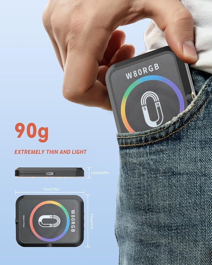 Portable Selfie Light for iPhone: Rechargeable Phone Fill Lights, Ring Light for Camera Picture, Makeup Photo, Video Conferences, Laptop Use, Zoom Meetings, TikTok, Vlog Photography Magnetic RGB - Image 4