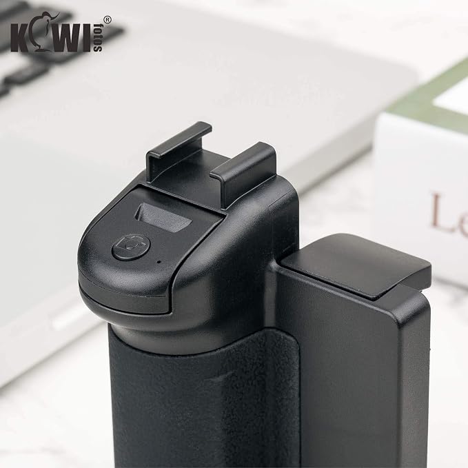 KIWIFOTOS Phone Camera Grip with Remote Shutter Cold Shoe Mount | Fits 2.3-3.3" phones inch. for iPhone 17 16 15 Pro S26 S25, vlog & selfie. Cold shoe for mic/light. 1/4" tripod thread. - Image 8