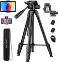 JOILCAN Camera Tripod, 68" Tablet Tripod Stand for Phone Camera | Travel Tripods Compatible with iPad iPhone DSLR SLR Projector, Cell Phone Tripods Stand with Remote/Travel Bag / 2 in 1 Mount by JOILCAN