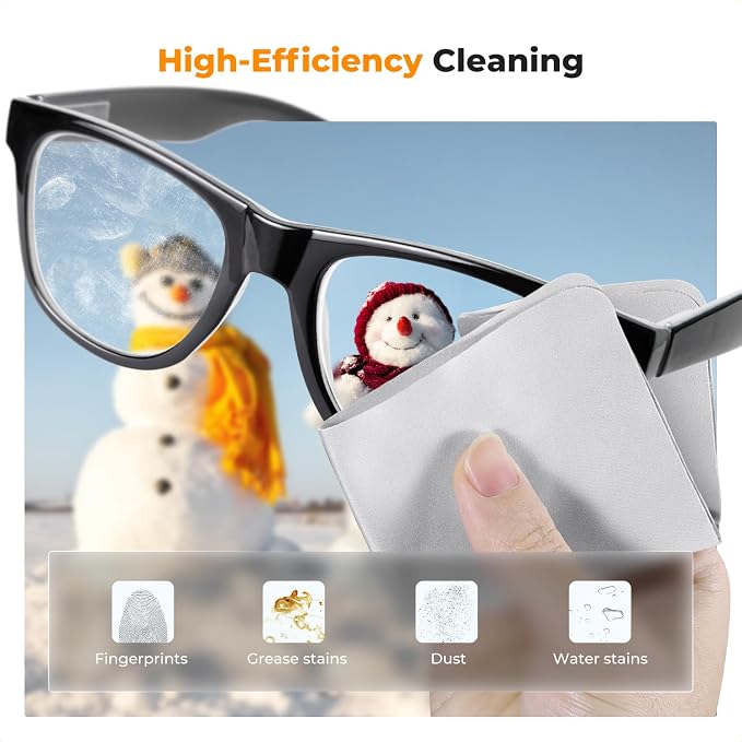 K&F CONCEPT Lens Cleaner Spray Kit,Microfiber Cloth X2,Glasses Cleaner X2 | 60ml Mild Cleaning Liquid,High Density Cloths,Individually Packaged,Washable & Reusable,For Eyeglasses,Screen,and Camera,MK01 - Image 2