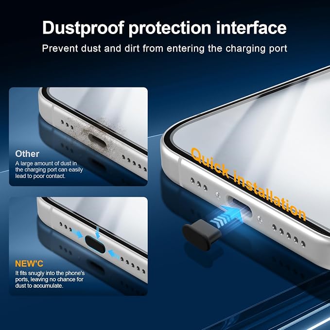 NEW'C 3x for iPhone 16 Plus Screen Protector (6.7 inches)+ 3x Camera Lens Protector, Sensor Protection, Case Friendly Tempered Glass Film + Dust Plug- Easy installation tool include - Image 5