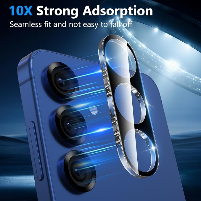 YWXTW 3 Pack Camera Lens Protector for Samsung Galaxy S26 6.3 Inch, 9H Tempered Glass Ultra HD [No Impact on Night Shots] S26 Lens Protector, Anti-Scratch No Bubbles - Image 5