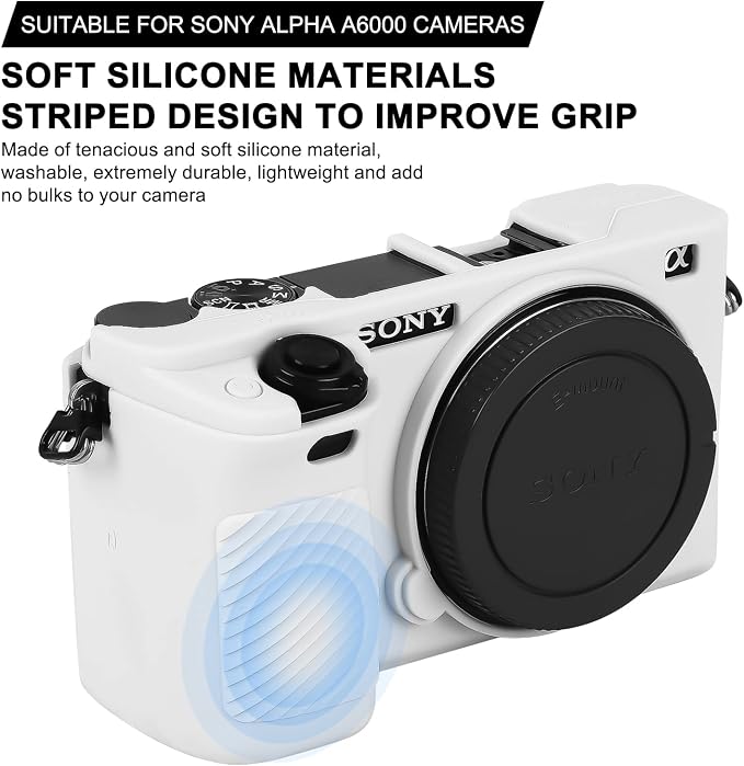Easy Hood Case for Sony Alpha A6000 ILCE-6000 Digital Camera, White | Soft Silicone,Anti-Scratch,Dustproof,Shockproof,Slim Fit,Enhanced Grip,Camera Skin Protector Accessories Protective Cover - Image 2