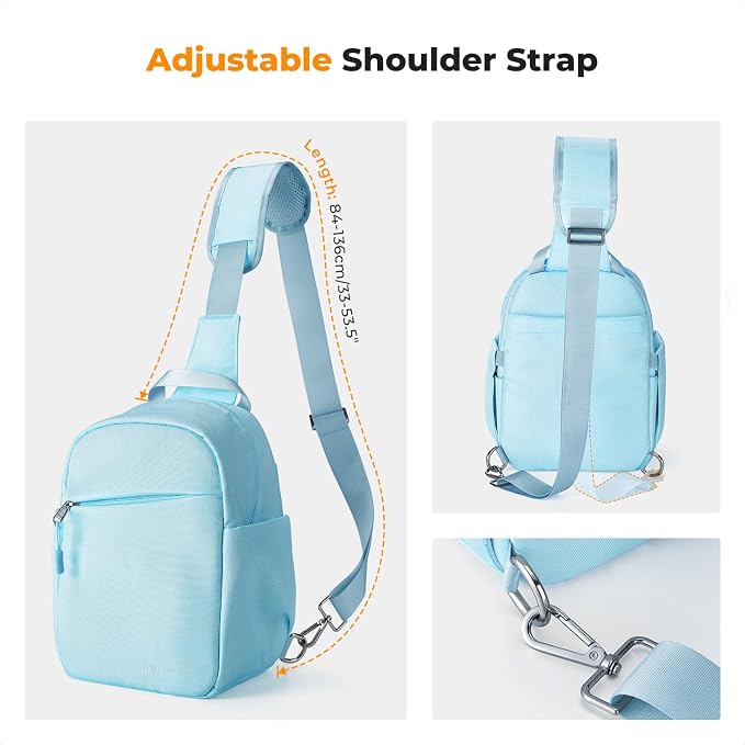 K&F CONCEPT Camera Sling Bag, Compact Crossbody Bag for DSLR Mirrorless | Lightweight Fabric, with Tripod Holder, Quick Access & Custom Dividers, Men & Women, for Sony Canon Nikon, Blue, BS06 - Image 6