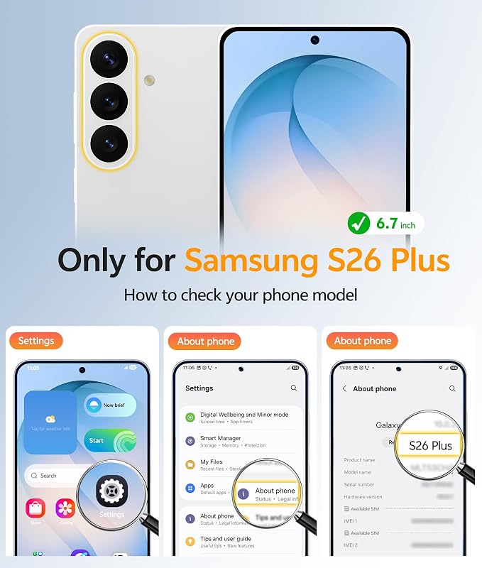 FNTCASE for Samsung Galaxy S26 Plus Case, Fit for Magsafe, Screen Protector | Full Camera Protection, Translucent Matte, 14FT Military Grade Drop Proof, Shockproof Protective Phone Cover, Light Blue - Image 2