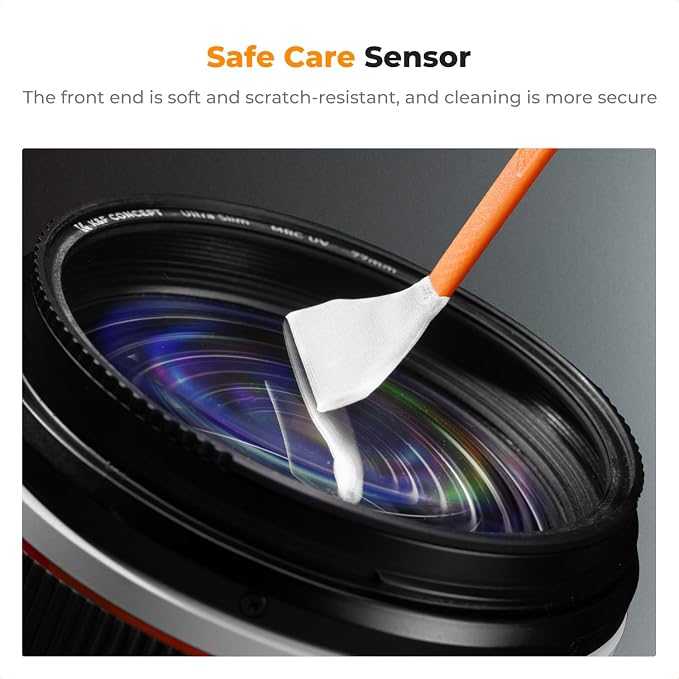 K&F CONCEPT 16mm APS-C Sensor Cleaning Kit, with 20ml Sensor Cleaner | 10 Pack Swabs, Vacuum Sealed, Gentle Cleaner, Multi-Device Use, Precision Cleaning,for Nikon Sony Canon Camera Clean,MA02 - Image 5