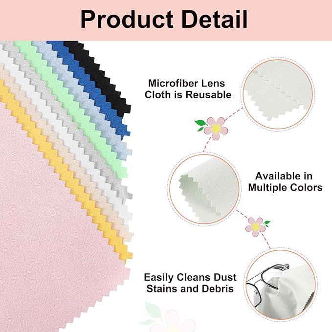uxcell 6 Pcs Microfiber Cleaning Cloth for Glasses, 11.8 x 11.8 Inch Eyeglass Cleaning Cloth, Glasses Cleaner Wipes for Electronics Lenses Screens Cameras Cell Phones, Gray - Image 3