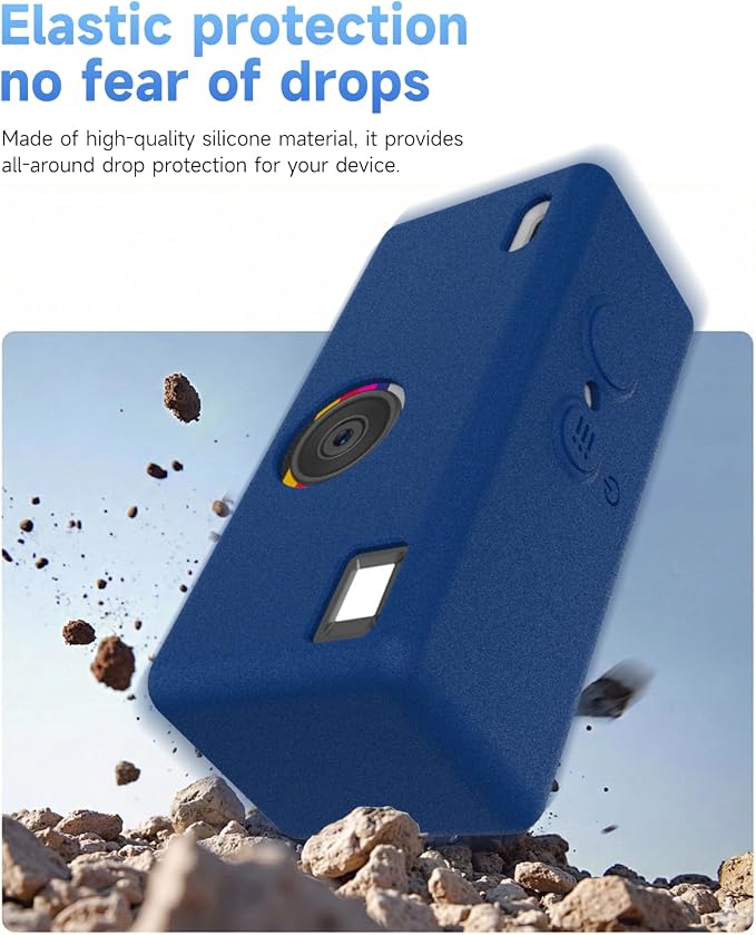 Silicone Case for Kodak CHARMERA Keychain Digital Blind Box accessories,Soft Silicone Protective Case,Comes with Screen Protectors and Wrist Strap -Dark Blue - Image 6