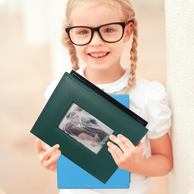 RECUTMS Photo Album 4x6 200 Photos Leather Vacation Memory Book Dark Green | Black Pages, Horizontal Pockets, Small Albums for Family Wedding Travel, DIY Front Window, Baby Photobook, Slip-in Picture - Image 6