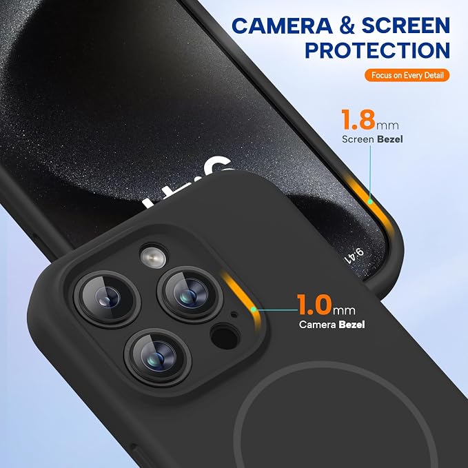 Miracase Magnetic for iPhone 15 Pro Case, Silicone, Soft Microfiber Lining - Image 4