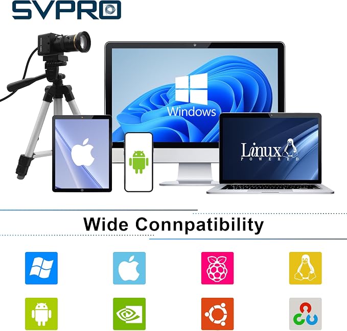 SVPRO USB 3.0 Global Shutter Camera, 1200P 120fps, 720P 200fps High-Speed Camera with Manual 5-50mm Lens, 10x Optical Zoom, Plug-and-Play UVC Webcam for Computer and Laptop - Image 7