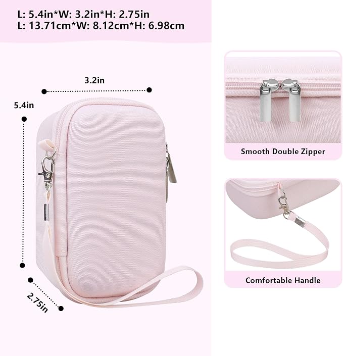Carrying Case for Canon PowerShot SX740 HS, SX730 HS, Jelly Pink | SX720 HS, SX620 HS, G7 X Mark III, G7 X Mark II Digital Camera, Storage Holder Travel Bag with Mesh Pocket for Battery Pack - Image 4