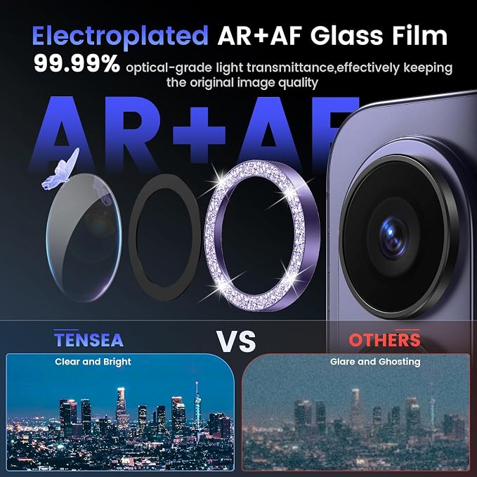 Tensea Compatible with Samsung Galaxy S26 Ultra Camera Lens Protector | 9H Tempered Glass Camera Cover Screen Protector Metal Individual Ring [Installation Tray][Case Friendly] - Image 3