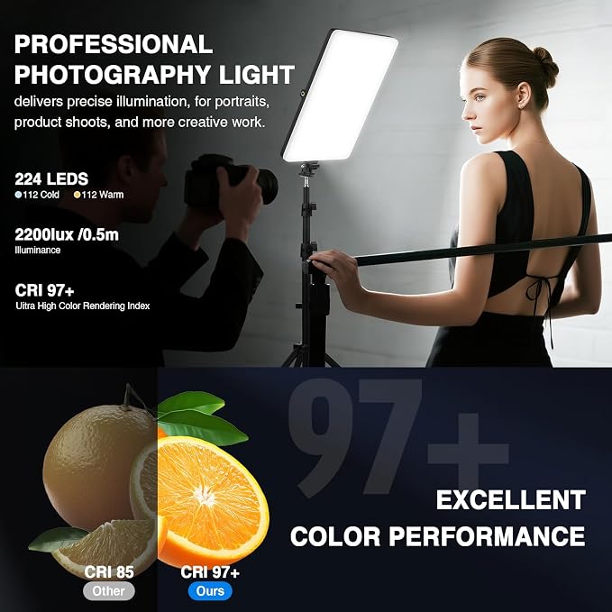 20W LED Video Photography Light Panel, Type C& Built-in 4000mAh | Portable Camera Soft Light, Built-in 4000mAh Battery Type C, 2500K-8500K, For Video Recording Live Streaming, Outdoor Indoor - Image 7