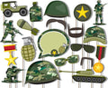 Birthday Galore Classic Camo- Army Military Photo Booth Props Kit - 20 Pack Party Camera Props Fully Assembled by BirthdayGalore