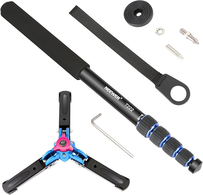 NEEWER Extendable Camera Monopod with Detachable and Foldable Stand Base | Aluminium Alloy, Height 52-168 cm, Compatible with Nikon Sony DSLR; Maximum Load of 5 Kg - Image 2