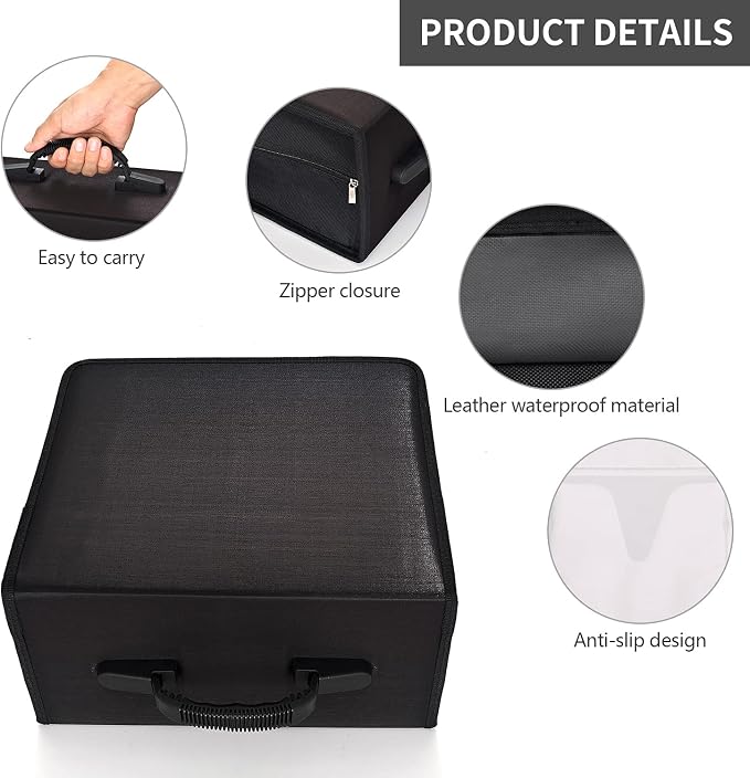 alavisxf xx CD Case, 432 Capacity Nylon Heavy Duty Organizer Wallet for Car | CD DVD Binder, Portable Handle, Zipper Closure, Anti-Slip Sleeves, Movie Media Disc Storage, for Home Office Travel - Image 2