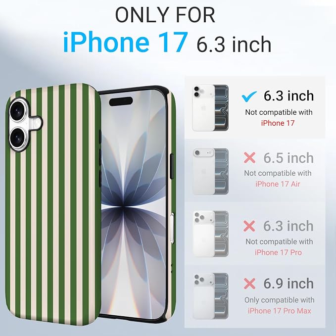 TPU Phone Case for iPhone 17, MagSafe Wireless Charging Compatible, Shockproof Slim Fit Protective Cover with Anti-Yellowing & Raised Camera Protection (Stripe 2, iPhone 17(6.3")) - Image 2