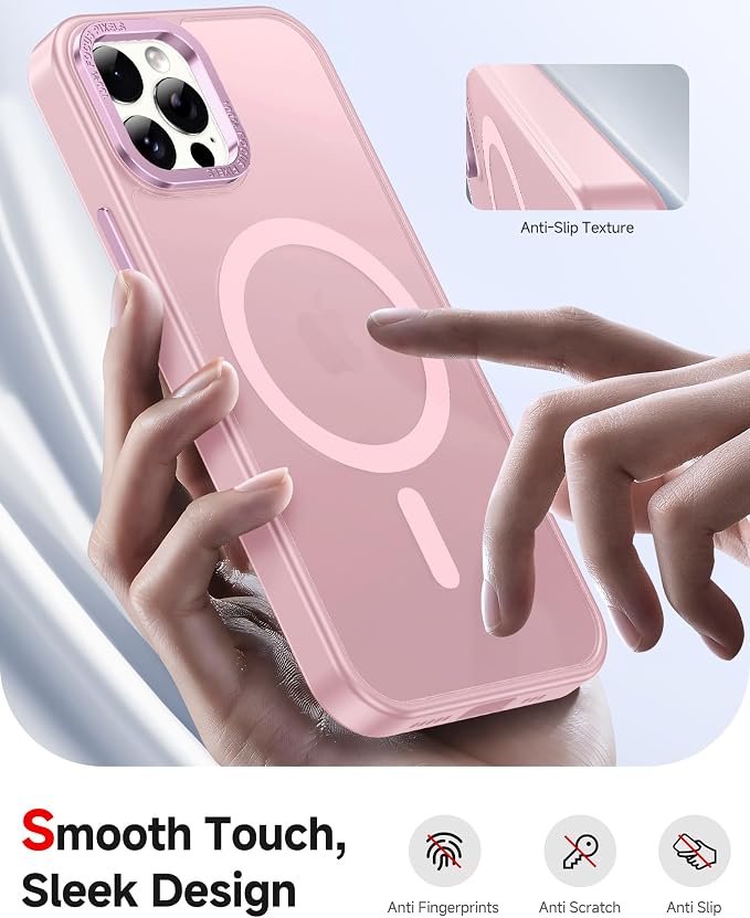 LeYi for iPhone-12-Pro-Max Case: Compatible with Magsafe[ Tempered Glass Screen X2+ Camera Lens Protector X2] i Phone 12Pro Promax Cases Cover iohone 12 Pro Max Magnetic Protective Girl Women, Pink - Image 2