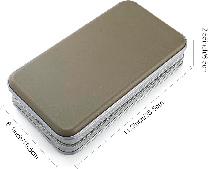 UENTIP CD Case,96 Capacity Hard Plastic DVD storage for Car Home Travel ﻿ | CD Holder,Zipper Closure,Scratch-Resistant Sleeves,Stay Away Dust and Damp,Storage Music Video Game Discs Blu-ray - Image 4