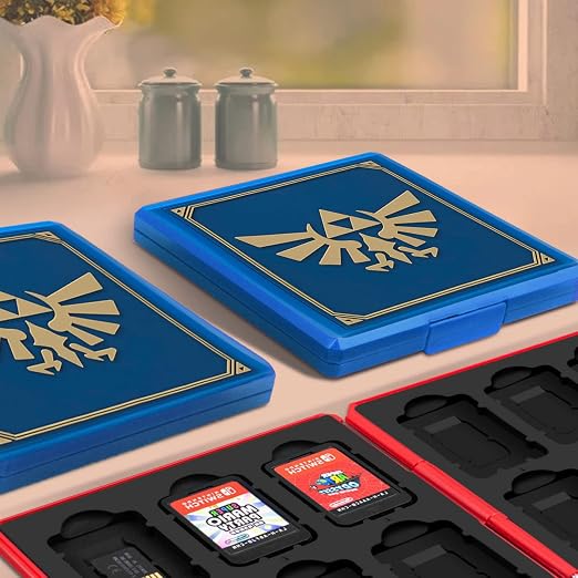 doepeBAE Game Card Case for Nintendo Switch,Portable Game Card Holder,Hard Shell Storage Case,Large Capacity Switch Card Organizer with 12 Card Slots (Z blue) - Image 6