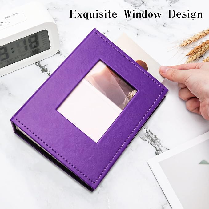 Vienrose Photo Album 4x6 Holds 100 Photos, PU Leather Cover Picture Book with 100 Horizontal Pockets, Slip-in Photo Album for Wedding, Baby Memories, Family, Acid-Free Photo Storage Gift, Purple - Image 3