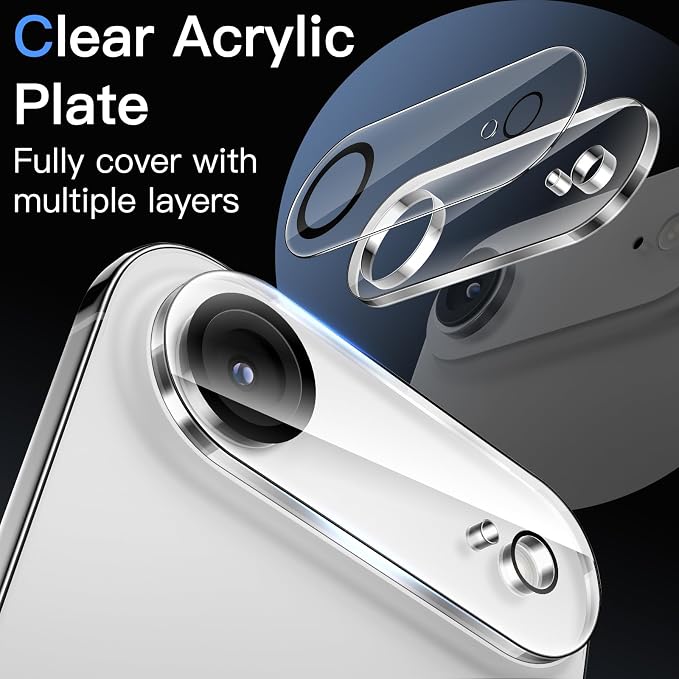 JETech Camera Lens Protector for iPhone Air, Clear, 3-Pack | 9H Tempered Glass, HD Clear, Anti-Scratch Protection, Night Shot Compatible, Case-Friendly - Image 3