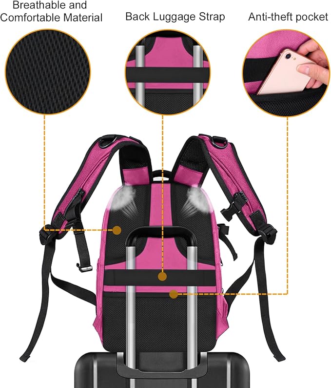 MOSISO Camera Backpack, DSLR/SLR/Mirrorless Photography Camera Bag | 15-16 inch Waterproof Hardshell Case with Tripod Holder&Laptop Compartment Compatible with Canon/Nikon/Sony, Rose Red - Image 7