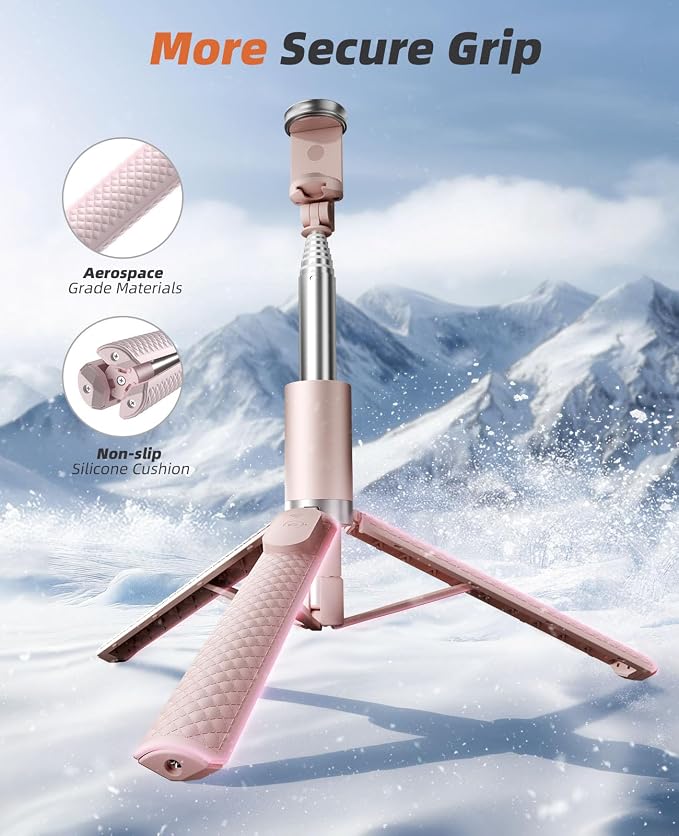 Tripod for iPhone, Selfie Stick with Remote, Stable & Durable Phone Tripod | Portable Travel Cell Phone Stand, Extendable All-in-1 Tripod for Video Recording Compatible with iPhone Android - Image 4