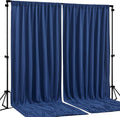 Navy Blue Backdrop Curtains-Wrinkle-Free Navy Blue Curtains Polyester Photography Drapes Wedding Background for Baby Shower Birthday Graduation Party Decorations - 8 X10FT by WishCare